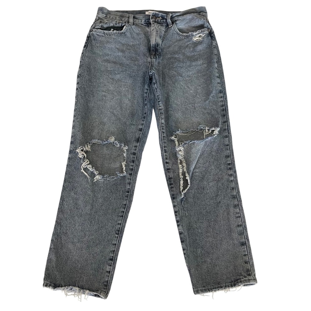 Pistola Jeans‎ 31 Women Hemp Blend Distressed Ripped Straight Leg Raw Hem Grunge